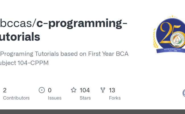 GitHub - Sbccas/c-programming-tutorials: C Programing Tutorials Based ...