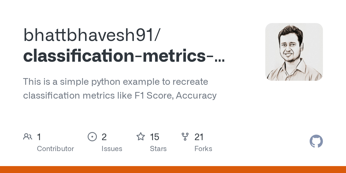 F1 Score Classification Metrics - Github Bhattbhavesh91 Classification Metrics Python This Is A Simple Python Example To Recreate Classification Metrics Like F1 Score Accuracy