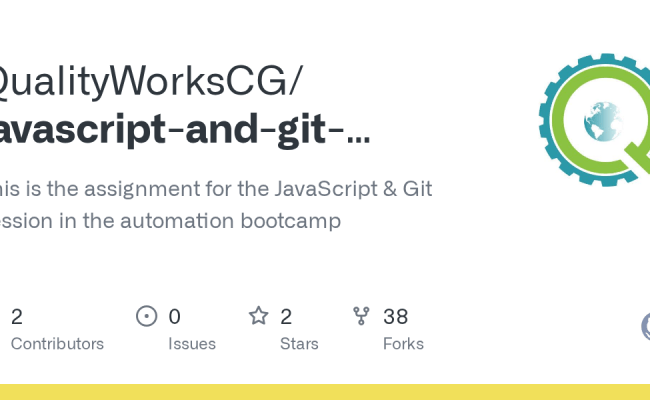 GitHub - QualityWorksCG/javascript-and-git-automation-bootcamp: This Is ...