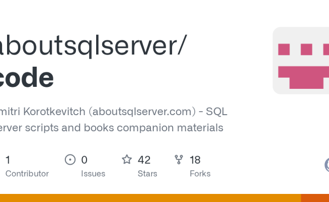 GitHub - Aboutsqlserver/code: Dmitri Korotkevitch (aboutsqlserver.com ...