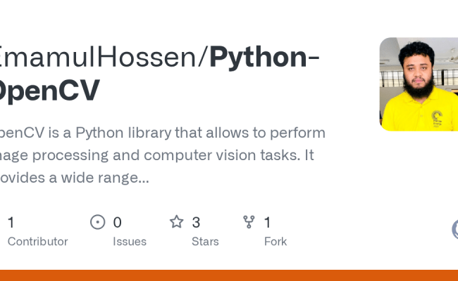 GitHub - EmamulHossen/Python-OpenCV: OpenCV Is A Python Library That ...