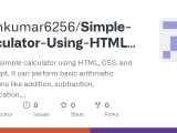 Github Arunkumar6256 Simple Calculator Using Html Css Js I Built A