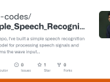 Github Bala Codes Simple Speech Recognition Using Deep Learning In