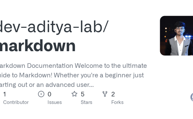 GitHub - Dev-aditya-lab/markdown: Markdown Documentation Welcome To The ...