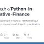 GitHub - Stanwanghk/Python-in-Quantitative-Finance: As A Student ...