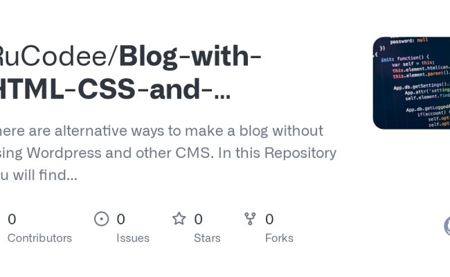 GitHub - RuCodee/Blog-with-HTML-CSS-and-JavaScript: There Are ...