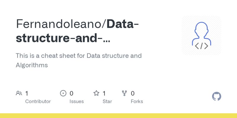 Github Fernandoleano Data Structure And Algorithms Cheat Sheet This Is A Cheat Sheet For Data - Nature Picture Collection - Mobile Quality