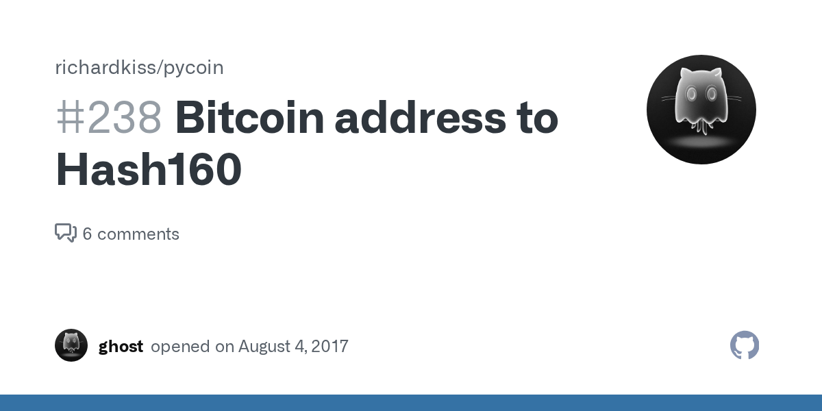 Script download convert bitcoin address to h. Bitcoin Address To Hash160 Issue 238 Richardkiss Pycoin Github