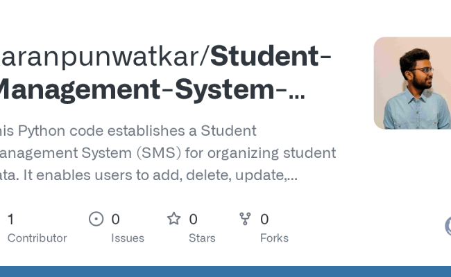 GitHub - Karanpunwatkar/Student-Management-System-Using-Python: This ...