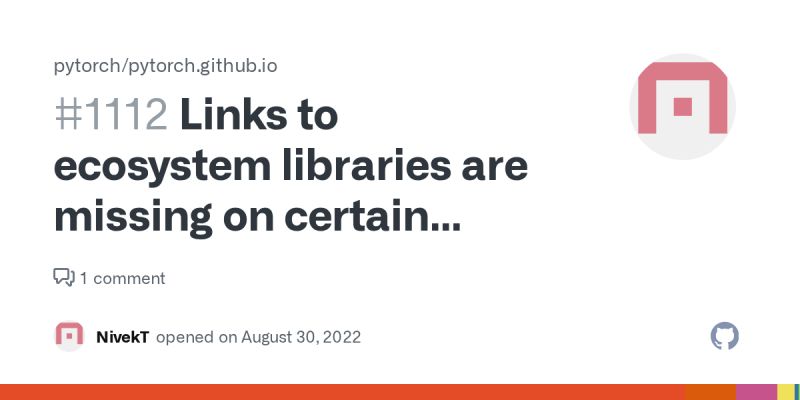 Links To Ecosystem Libraries Are Missing On Certain Subpages Issue 1112 Pytorch Pytorch - Best Space Wallpapers in 4K