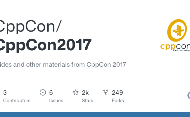 GitHub - CppCon/CppCon2017: Slides And Other Materials From CppCon 2017