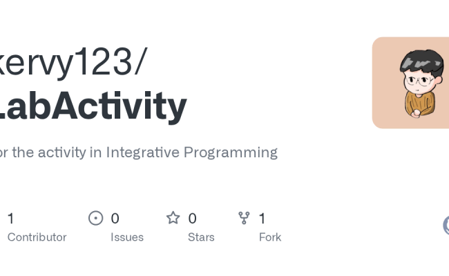GitHub - Kervy123/LabActivity: For The Activity In Integrative Programming