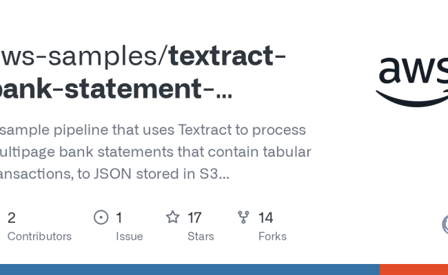 GitHub - Aws-samples/textract-bank-statement-processor: A Sample ...