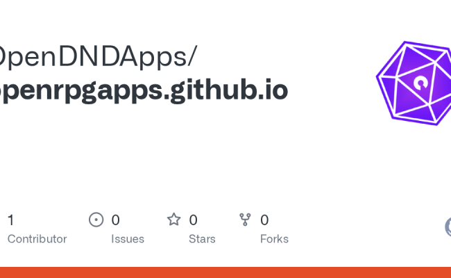 GitHub - OpenDNDApps/openrpgapps.github.io