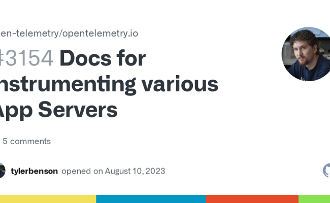 Docs For Instrumenting Various App Servers · Issue #3154 · Open ...