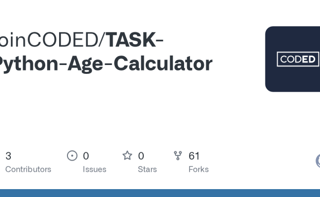 GitHub - JoinCODED/TASK-Python-Age-Calculator