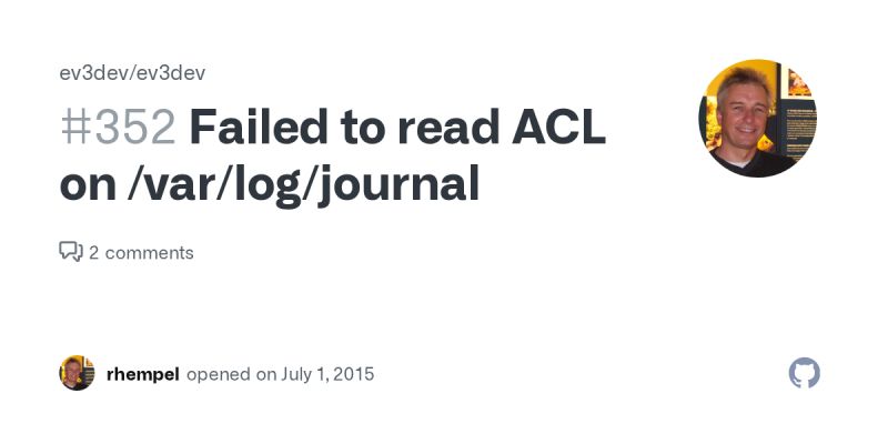 Failed To Read Acl On Var Log Journal Issue 352 Ev3dev Ev3dev - Premium Minimal Pattern Gallery - Ultra HD