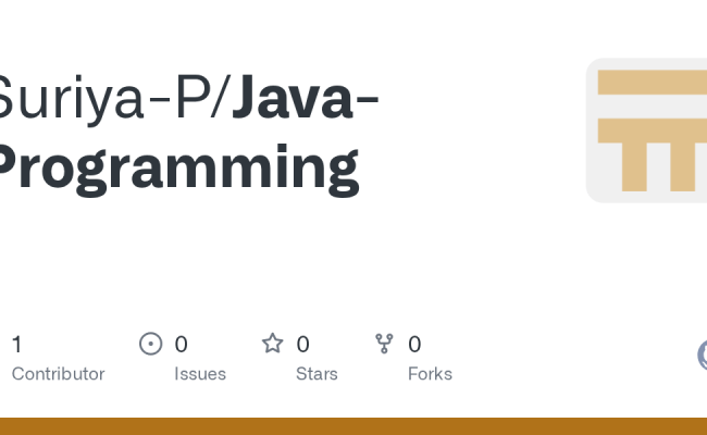 GitHub - Suriya-P/Java-Programming