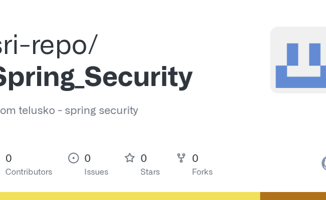 GitHub - Sri-repo/Spring_Security: From Telusko - Spring Security