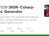 Github Fifa0329 Json Csharp Class Generator Project Description This