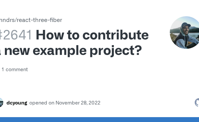 How To Contribute A New Example Project? · Issue #2641 · Pmndrs/react ...