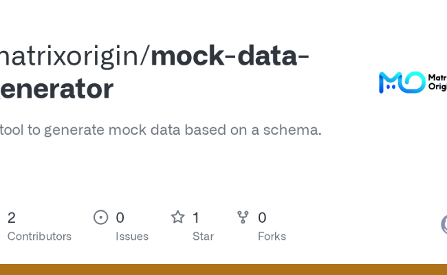 GitHub - Matrixorigin/mock-data-generator: A Tool To Generate Mock Data ...