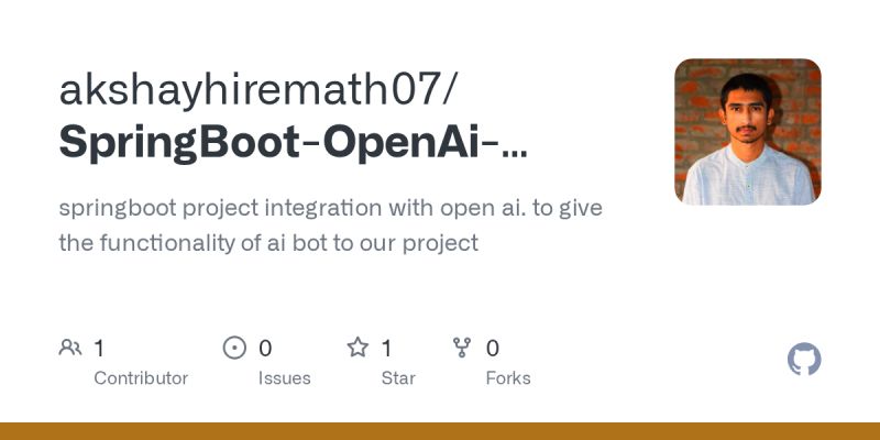 GitHub - akshayhiremath07/SpringBoot-OpenAi-Integration: springboot ...
