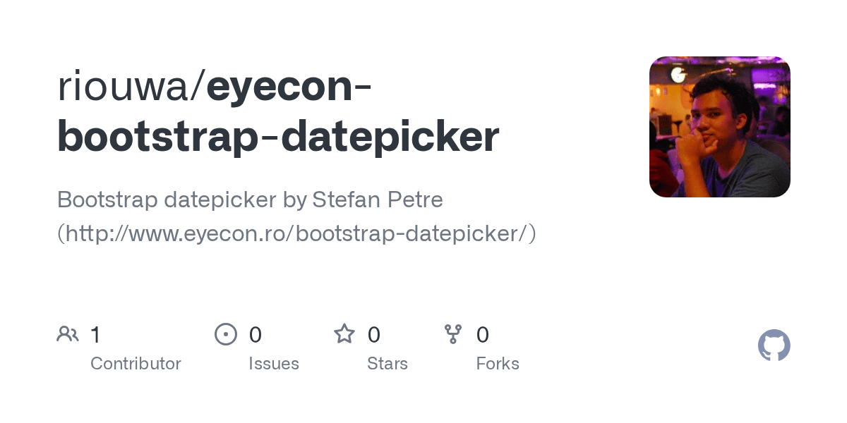 01.12.2018 · cara menampilkan form kalender dengan cara kedua yaitu dengan menggunakan bantuan framework bootstrap. Github Riouwa Eyecon Bootstrap Datepicker Bootstrap Datepicker By Stefan Petre Http Www Eyecon Ro Bootstrap Datepicker