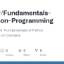 GitHub - JuliaDer/Fundamentals-of-Python-Programming: Tasks For Course ...
