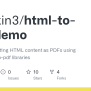 GitHub - Thawkin3/html-to-pdf-demo: Demo Of Exporting HTML Content As ...