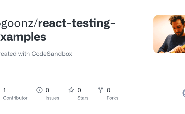 GitHub - Bgoonz/react-testing-examples: Created With CodeSandbox