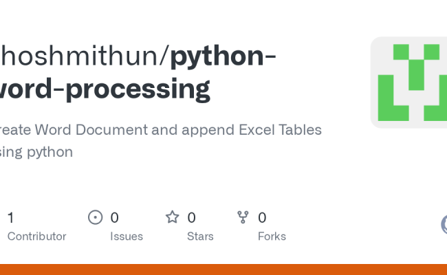 GitHub - Ghoshmithun/python-word-processing: Create Word Document And ...