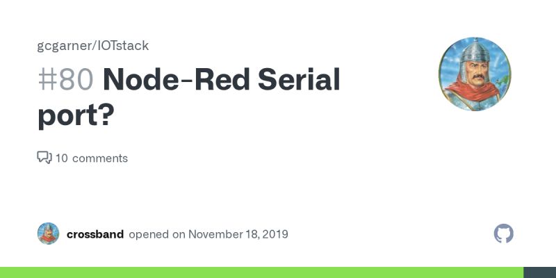 Node-Red Serial port? · Issue #80 · gcgarner/IOTstack · GitHub