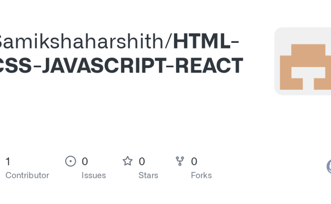GitHub - Samikshaharshith/HTML-CSS-JAVASCRIPT-REACT