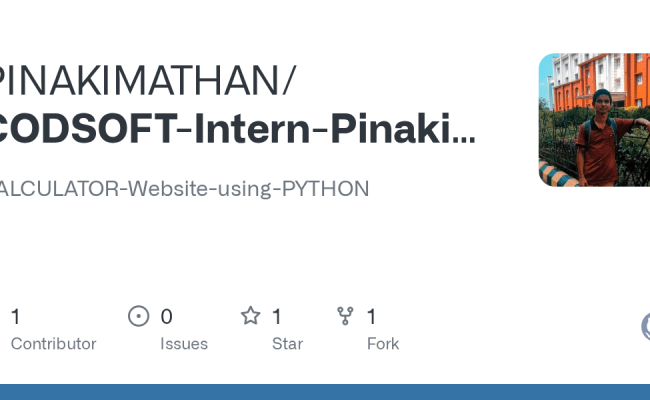 GitHub - PINAKIMATHAN/CODSOFT-Intern-Pinaki-CALCULATOR-Website-using ...