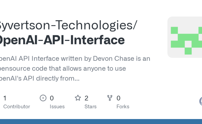 GitHub - Syvertson-Technologies/OpenAI-API-Interface: OpenAI API ...