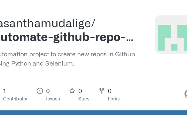 GitHub - Lasanthamudalige/automate-github-repo-creation: Automation Project To Create New Repos ...
