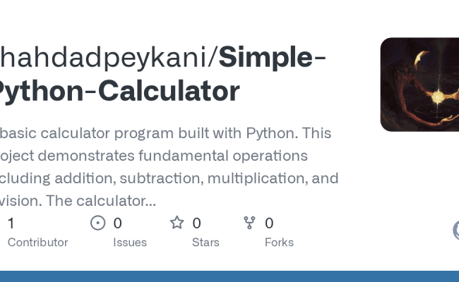 GitHub - Shahdadpeykani/Simple-Python-Calculator: A Basic Calculator ...