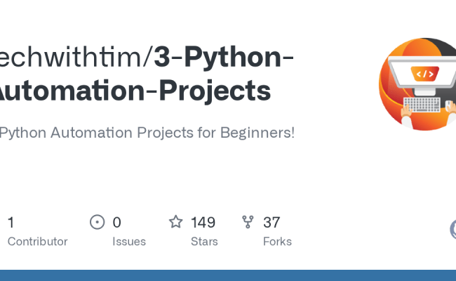 GitHub - Techwithtim/3-Python-Automation-Projects: 3 Python Automation ...