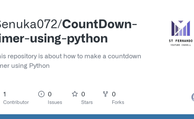 GitHub - Senuka072/CountDown-timer-using-python: This Repository Is ...