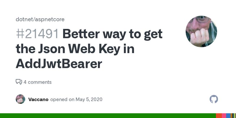 Better way to get the Json Web Key in AddJwtBearer · Issue #21491 ...