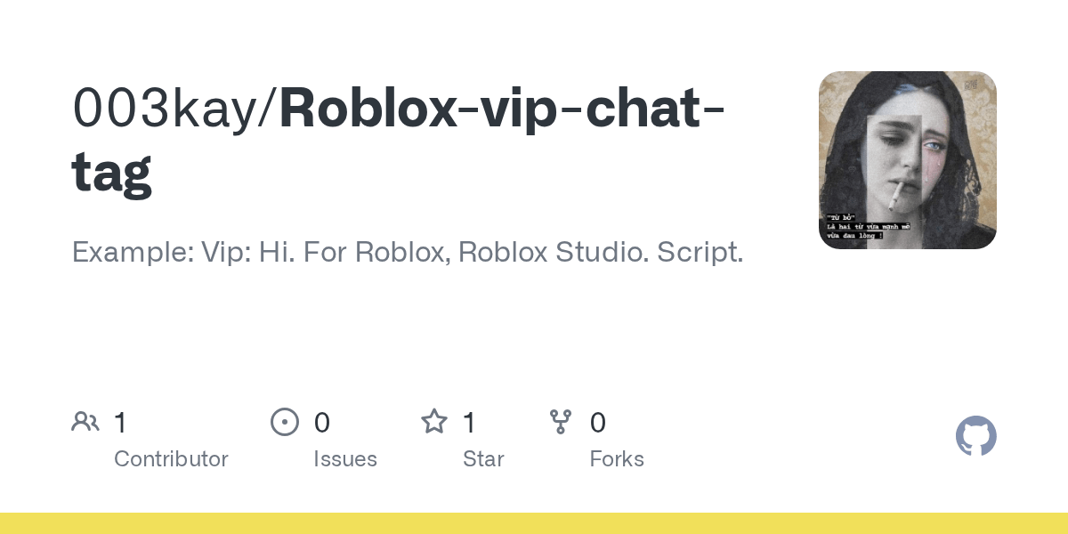 GitHub SosaScripts Roblox Vip Chat Tag Example Vip Hi For Roblox Roblox Vip Chat Tag