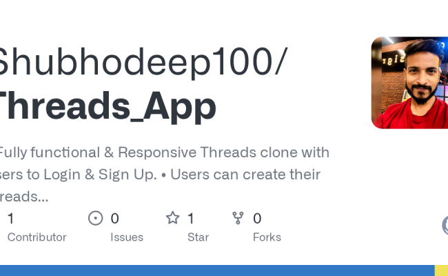 GitHub - Shubhodeep100/Threads_App: • Fully Functional & Responsive ...