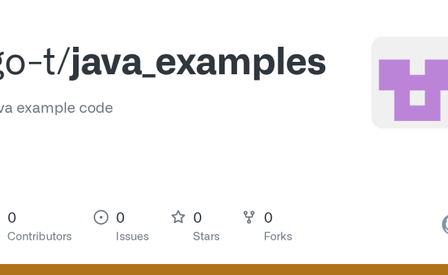 GitHub - Go-t/java_examples: Java Example Code