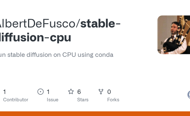 GitHub - AlbertDeFusco/stable-diffusion-cpu: Run Stable Diffusion On ...