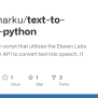 GitHub - Redianmarku/text-to-speech-python: This Is A Python Script ...