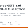 GitHub - Jonam-code/SETS-and-DICTIONARIES-in-Python: To Demonstrate A ...