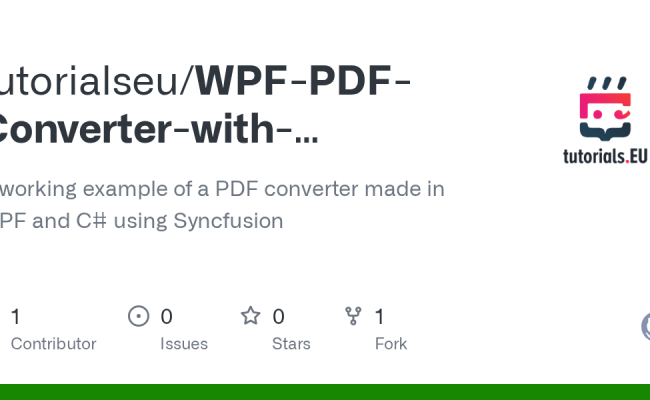 GitHub - Tutorialseu/WPF-PDF-Converter-with-Syncfusion: A Working ...