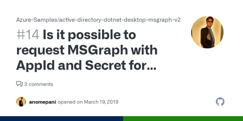 Azure Issue 101 Azure Samples Active Directory Dotnet Desktop Msgraph V2 Github - Professional Vintage Illustration - Desktop