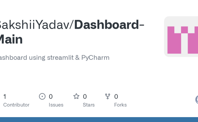GitHub - SakshiiYadav/Dashboard-Main: Dashboard Using Streamlit & PyCharm